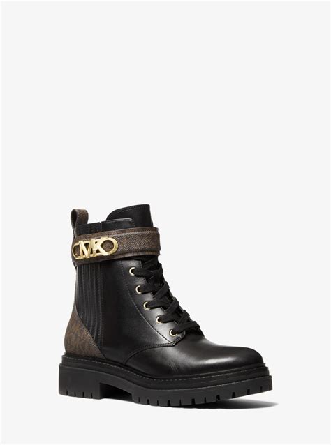 michael michael kors parker leather platform boot|michael kors combat boots.